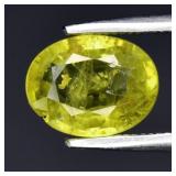 1.59ct 8.3x6.3mm Oval Natural Yellowish Green Gros