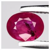 0.46ct 5x4mm Oval Natural Pinkish Red Ruby - Heate