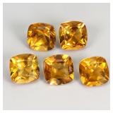 Cushion Cut Natural Unheated Yellow Citrine Brazil