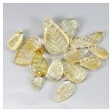 Handcrafted Leaf Carving Natural Yellow Citrine Br