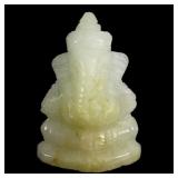 48.55ct 29x20mm Ganesha Carving Natural Green Jade