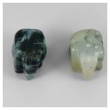 Pair 2pcs 42.11ct 15x13mm Elephant Carving Natural