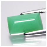 2.88ct 11.3x6.7mm Rectangle Cabochon Natural Green