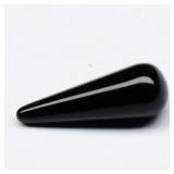 0.95ct 10.7x4mm Briolette Cabochon Natural Black O