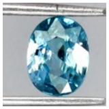Oval Natural Heated Seafoam Blue Zircon Cambodia 0