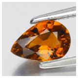 0.77ct 7.3x5mm VS Pear Natural Yellow Tourmaline -