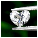 0.66ct 6x4.5mm VS Heart Natural White Topaz - Unhe