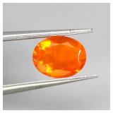 Oval Cut 100% Natural Hot Rainbow Orange Fire Opal