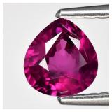 0.99ct 6x5.8mm Pear Natural Pinkish Purple Rhodoli