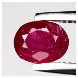 0.40ct 5x4mm Oval Natural Red Ruby - Heated, Mozam