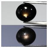 6.27ct Oval Cabochon Black 6 Ray Star Sapphire Hea