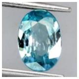 Oval Cut Natural Heated Top Seafoam Blue Zircon Ca