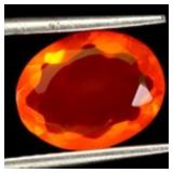 Oval Cut Natural Hot Rainbow Orange Opal Ethiopia