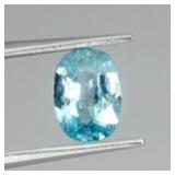 Oval Cut Natural Heated Top Seafoam Blue Zircon Ca