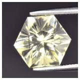 2.53ct 8.5x8.3mm VS Hexagon Natural Light Yellow C