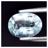 0.85ct 7.5x5.5mm Oval Natural Light Blue Aquamarin