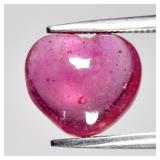 3.68ct Heart Cabochon Pink Sapphire - Heated Glass
