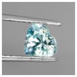 Heart Cut Natural Heated Top Seafoam Blue Zircon C