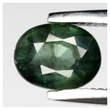 0.74ct 5.8x4.5mm Oval Natural Bluish Green Sapphir