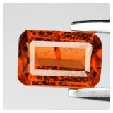 0.61ct 6x4mm Octagon Natural Orange Spessartite Ga