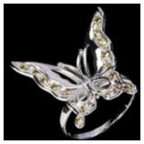 925 Sterling Silver Ring Round Sapphire 2mm Butter