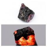 7.84ct 9.8x9.3mm Rough Natural Black-Purple Sapphi