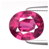 1.91ct 8x6.7mm Oval Natural Purplish Pink Rhodolit