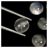Round Cab Natural Unheated Top White Moonstone Cat