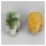 Pair 2pcs 49.07ct 17x13mm Elephant Carving Natural