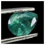 Pear Cut Natural Unheated Green Emerald Zambia 0.8