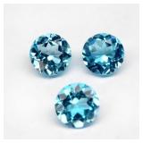 3pcs Lot 0.85ct t.w 3.8-4mm VS Round Natural Sky B
