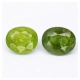 Pair 2pcs/1.90ct t.w Oval Natural Green Tourmaline