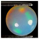 Round Cabochon Floral Flash Play Of Color Crystal