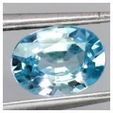 Oval Cut Natural Heated Seafoam Top Blue Zircon Ca