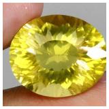 Oval Concave Cut Natural Unheated Lemon Quartz Bra