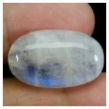 Oval Natural White With Fire Blue Luster Moonstone
