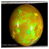 Oval AAA Floral Flash Play Of Color Crystal Fire O