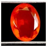 Oval Cut Natural Hot Rainbow Flash Orange Opal Eth