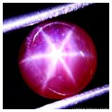 Round Cab Natural Heated 6 Rays Red Star Ruby Afri