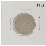 1931 Canadian 5 Cent Coin