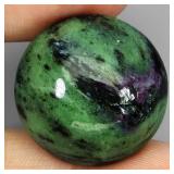 Round Cab Natural Unheated Multi Color Ruby In Zoi
