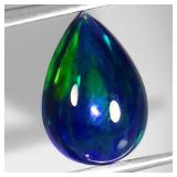 Pear Natural AAA Floral Flash Play Of Color Black