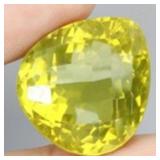 Pear Cut Natural Unheated Top Lemon Quartz Brazil