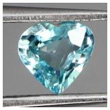 Heart Shape Cut Natural Heated Seafoam Blue Zircon