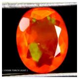 Oval Cut Natural Hot Rainbow Flash Orange Opal Eth