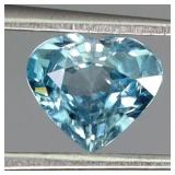 Heart Cut Natural Heated Seafoam Blue Zircon Cambo