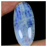 Oval Natural White With Fire Blue Luster Moonstone