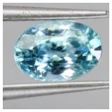 Oval Cut Natural Heated Seafoam Top Blue Zircon Ca