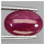 Oval Cab Natural Top Red Ruby Mozambique 3.46ct 11