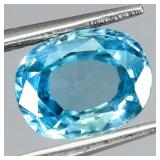 Oval Cut Natural Heated Top Seafoam Blue Zircon Ca
